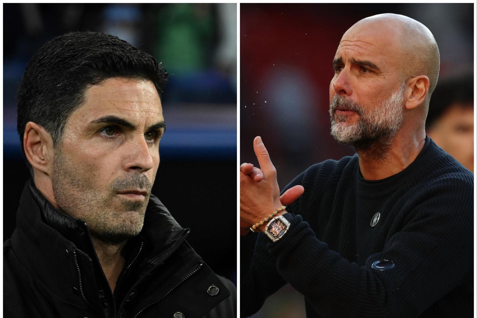 Mikel Arteta og Pep Guardiola.