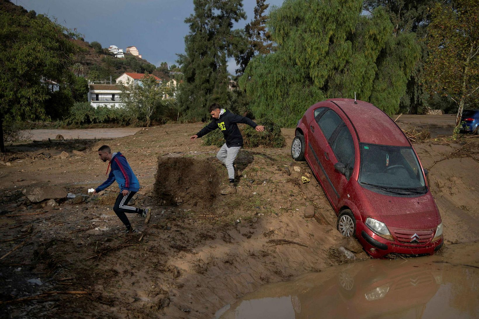 Frá Malaga á Spáni þar sem allt er á floti …