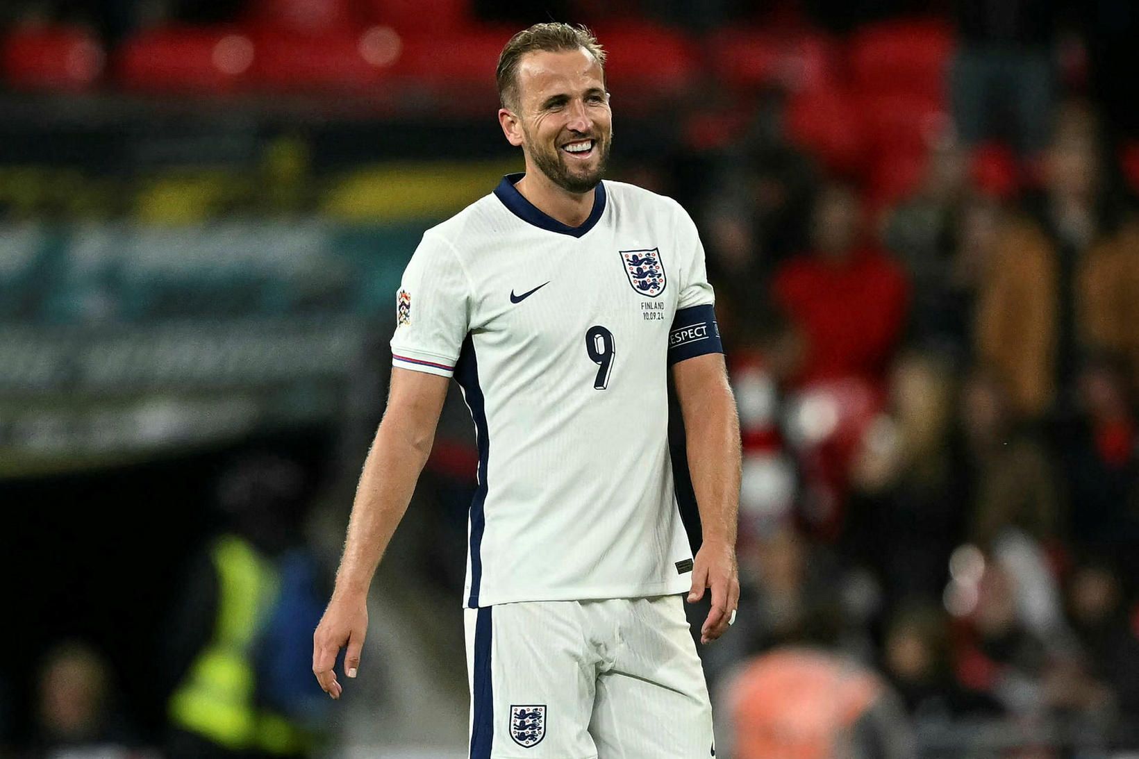 Harry Kane ánægður eftir að hafa skorað annað mark sitt …