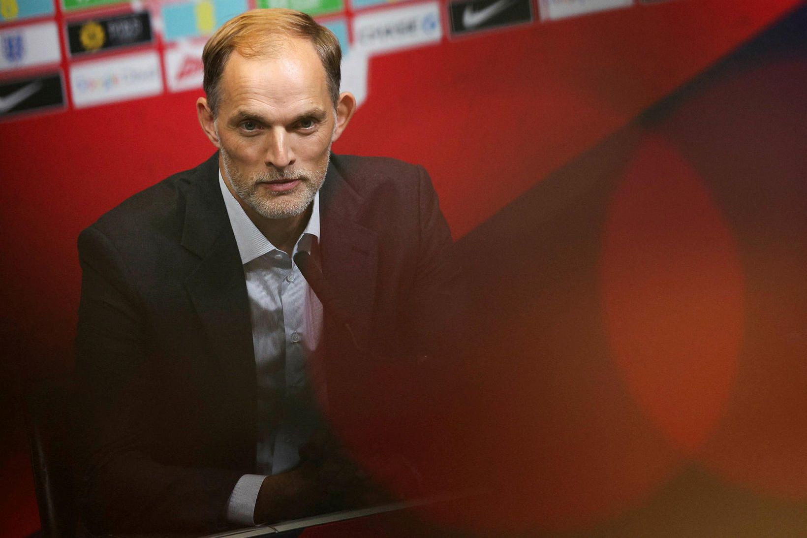 Thomas Tuchel á blaðamannafundi enska knattspyrnusambandsins.