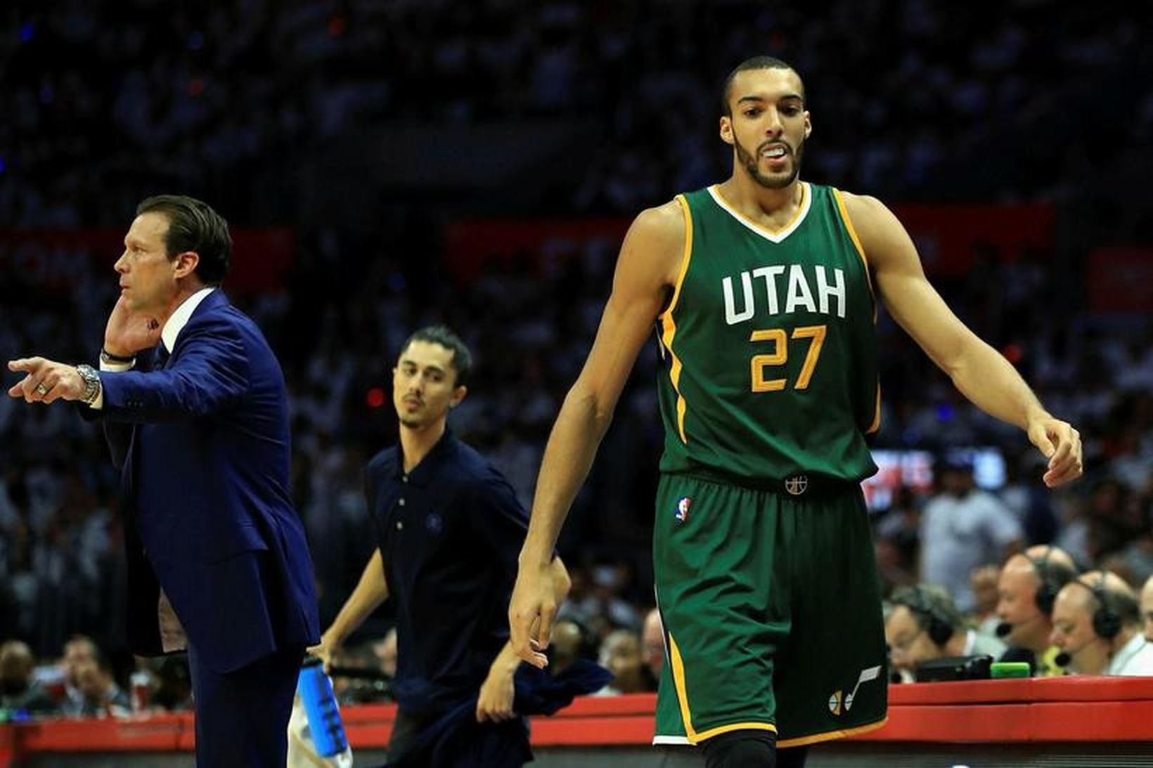 Rudy Gobert og félagar hans hjá Utah Jazz höfðu betur …