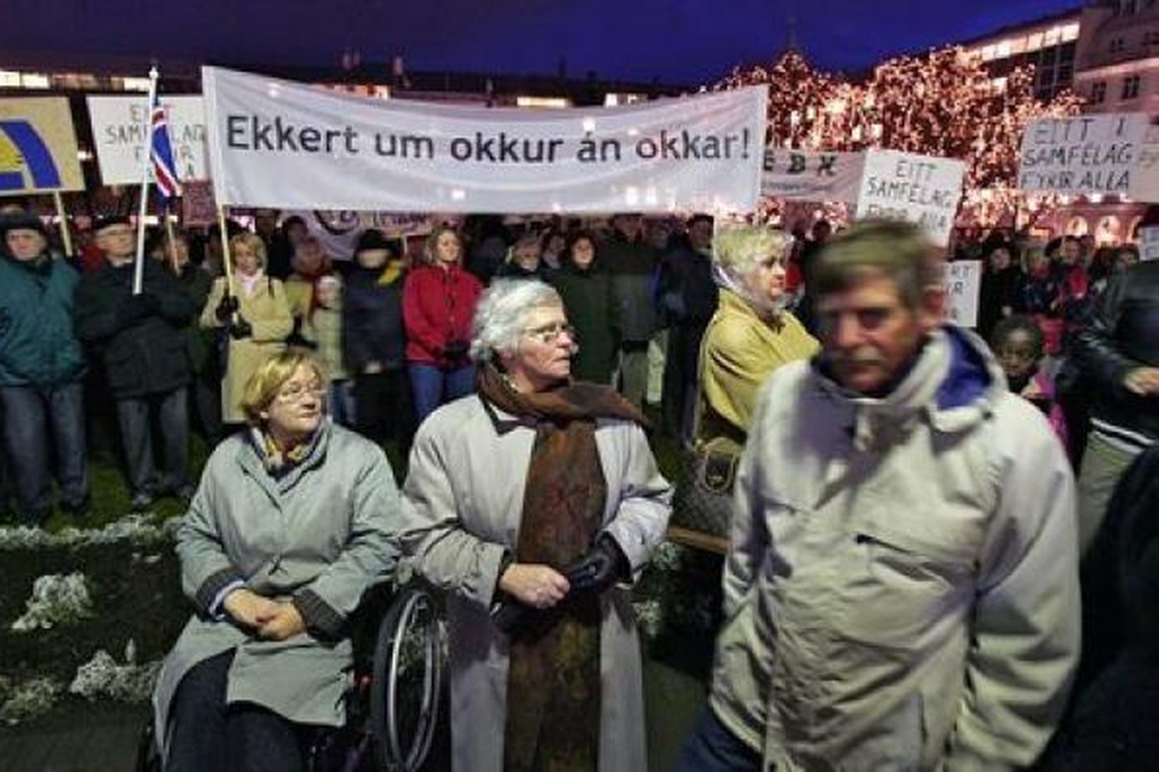 Öryrkjar vilja að skerðingar á almannatryggingum verði dregnar til baka.