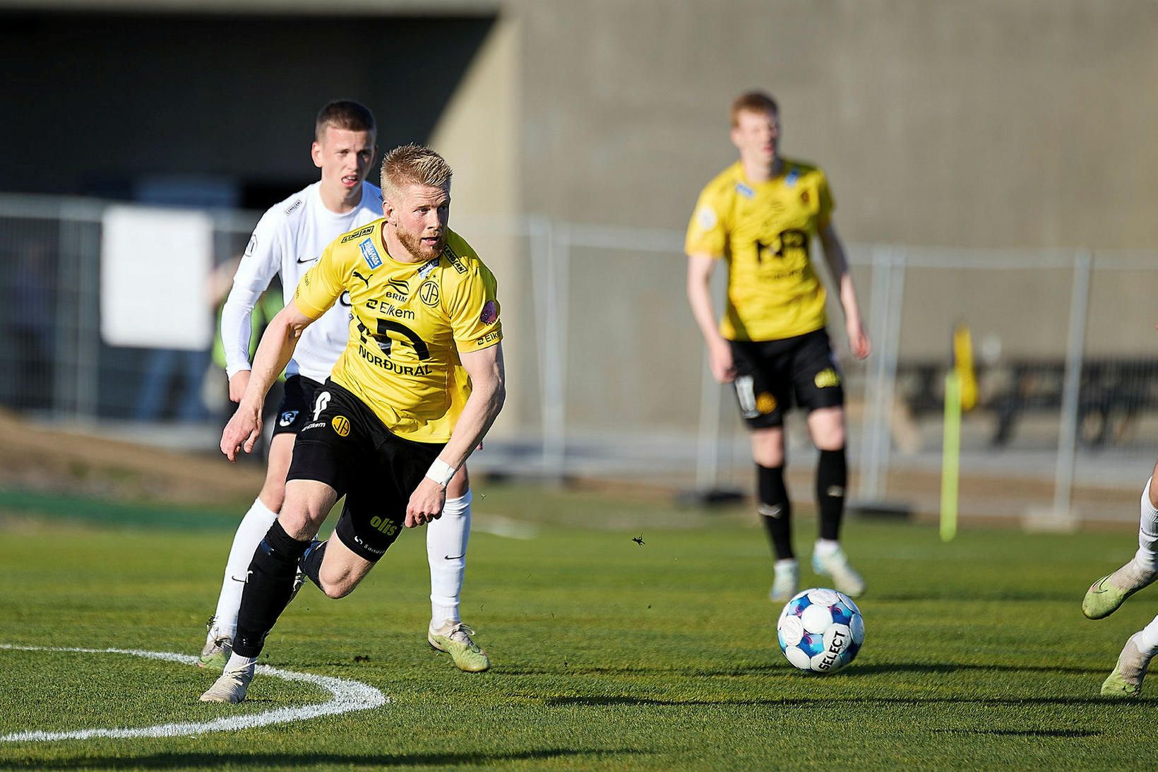 Viktor Jónsson átti góða tíma með Jóni Þóri Haukssyni.