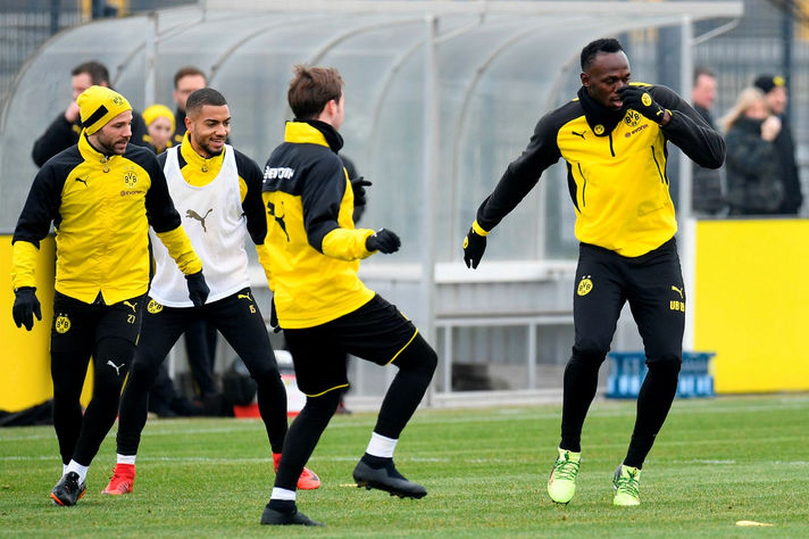 Usain Bolt á æfingu Dortmund.