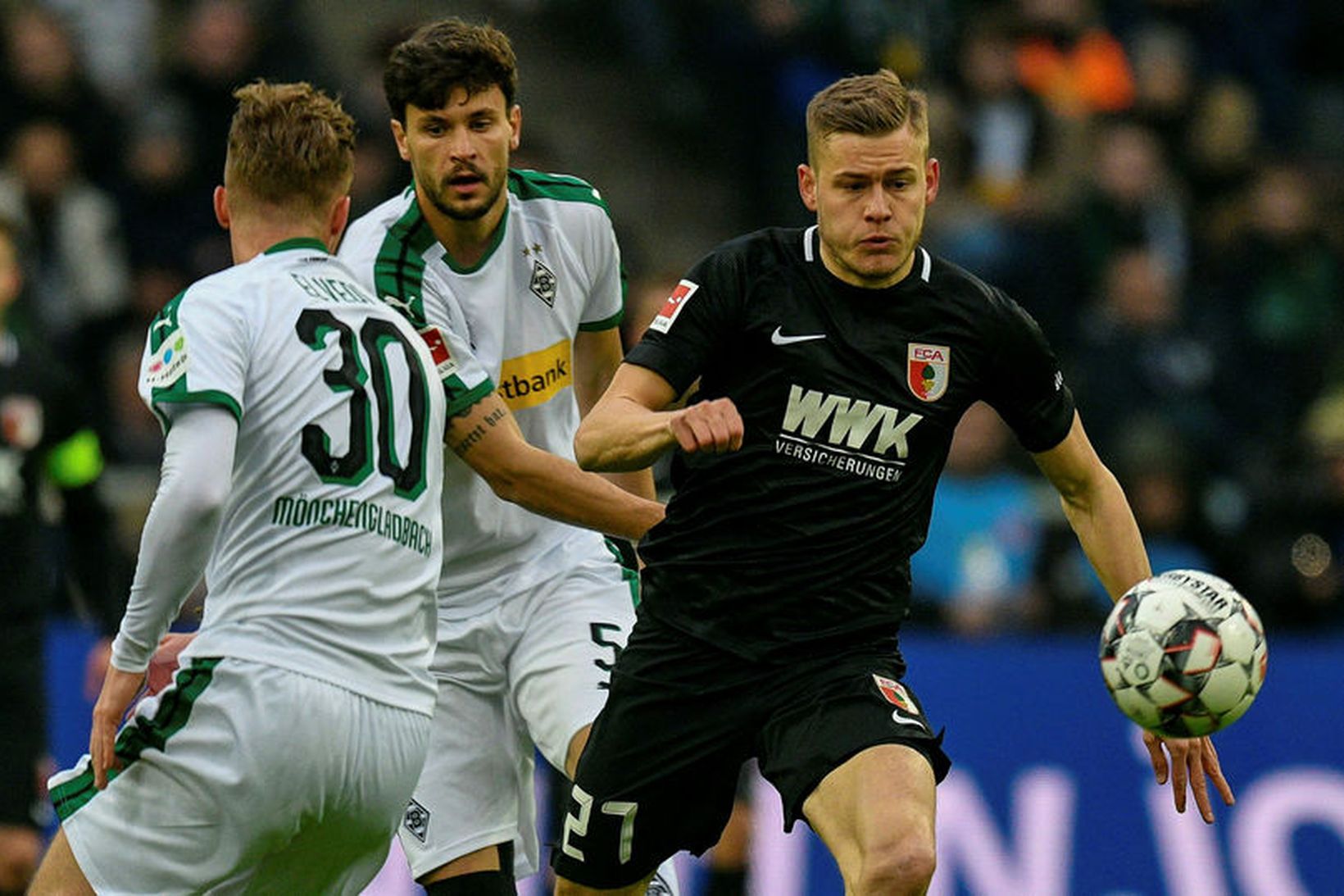 Alfreð Finnbogason fór af velli á 68. mínútu gegn Werder …