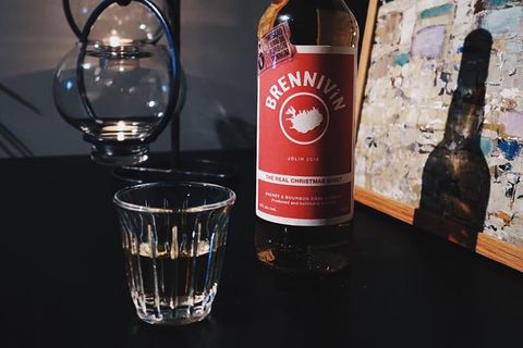 There is a festive version of the Icelandic spirit Brennivín, also known as Black Death.