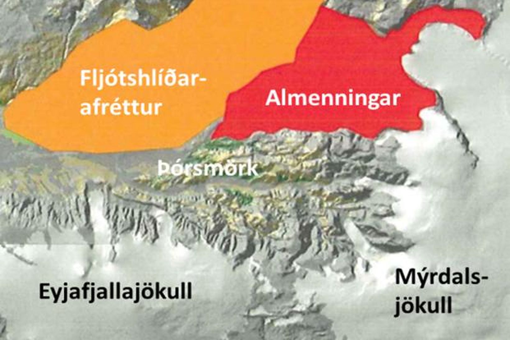 Almenningar er afréttur austan Markarfljóts. Þórsmörk, Fljótshlíðarafréttur og Emstrur eru …