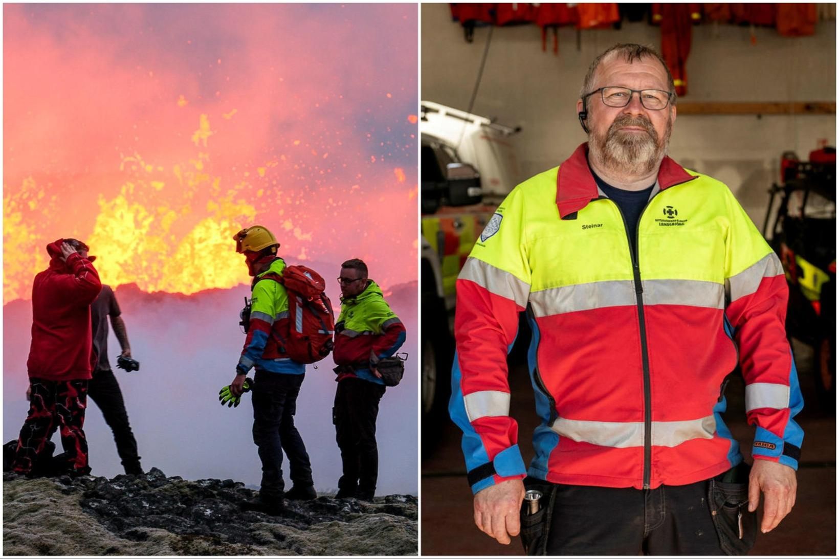 Steinar Þór Kristinsson stýrir aðgerðum við gosstöðvarnar fyrir björgunarsveitina Þorbjörn.