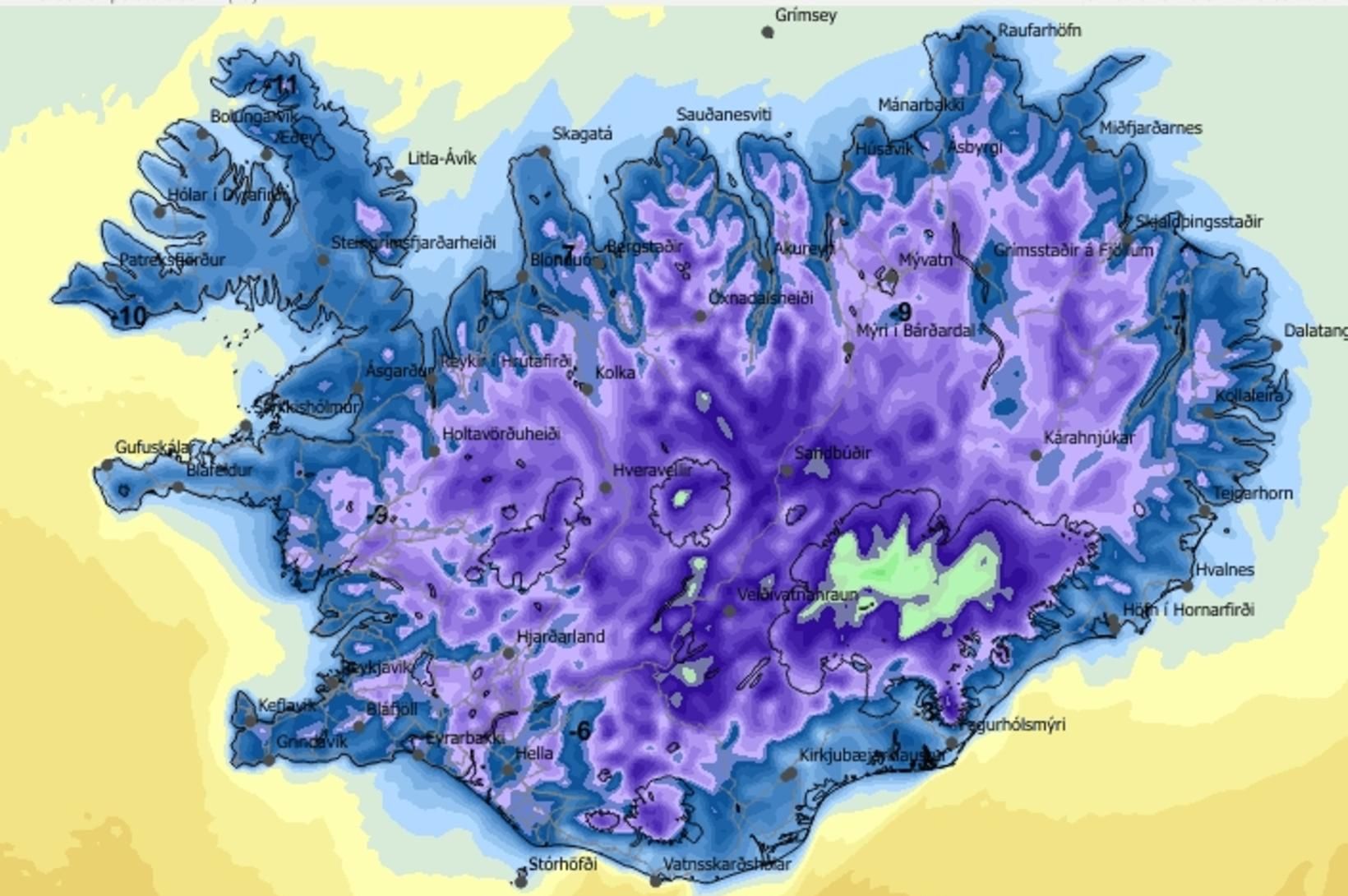 Kuldinn fór niður fyrir 16 gráður í Reykjavík