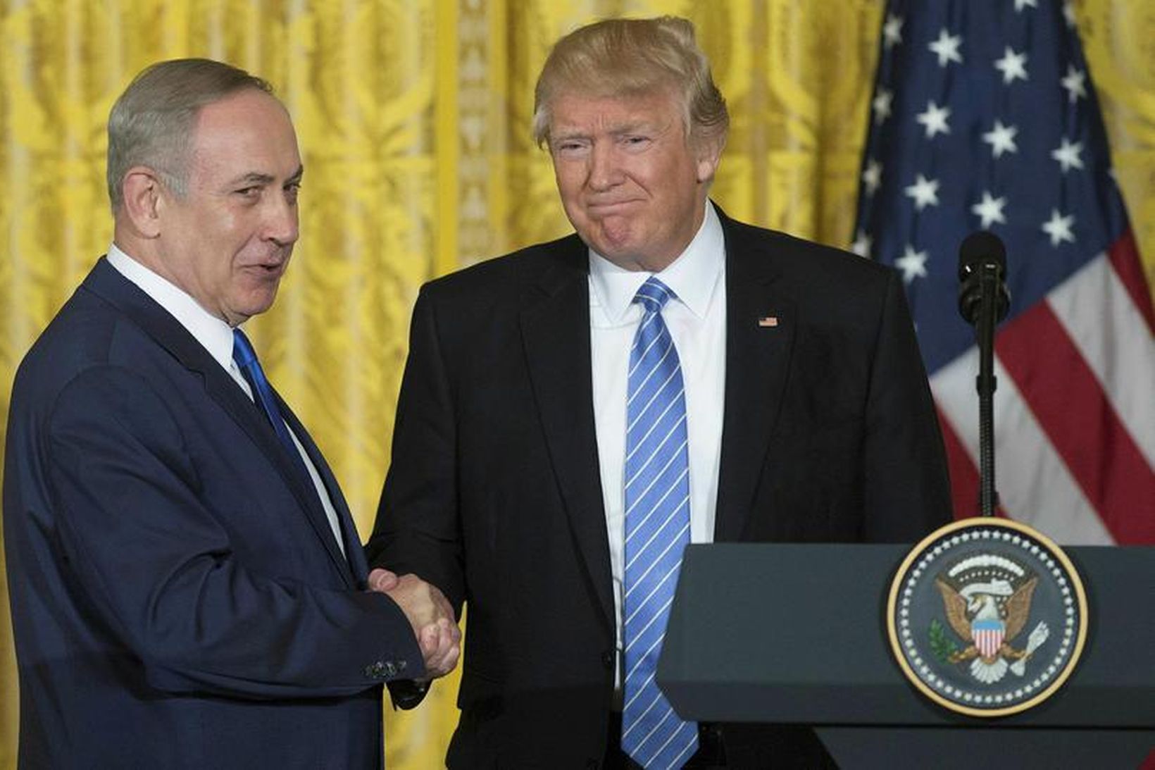 Donald Trump ásamt Benjamin Netanyahu.