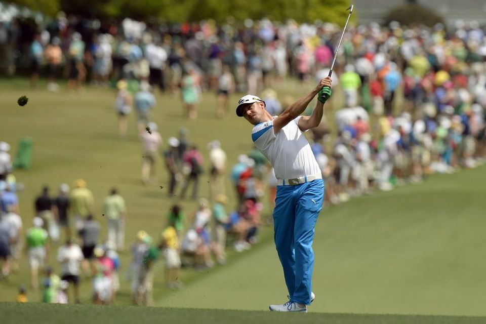 Jonas Blixt of Sweden plays a shot during the final round of the 78th Masters …