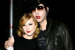 Marilyn Manson og Evan Rachel Wood mæta saman í frumsýningarteiti árið 2007.