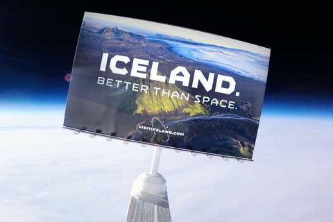 Here is the billboard that was sent to space.