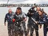 There was great celebration upon his arrival at Nauthólsvík.