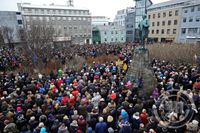 Mótmælafundur á Austurvelli vegna Evrópusambandsákvörðunnar 