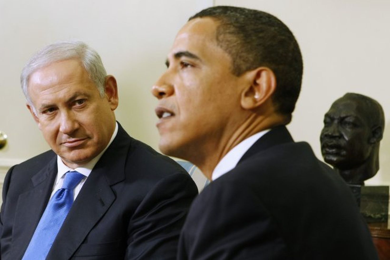 Benjamin Netanyahu og Barack Obama funda í Hvíta húsinu nýverið.