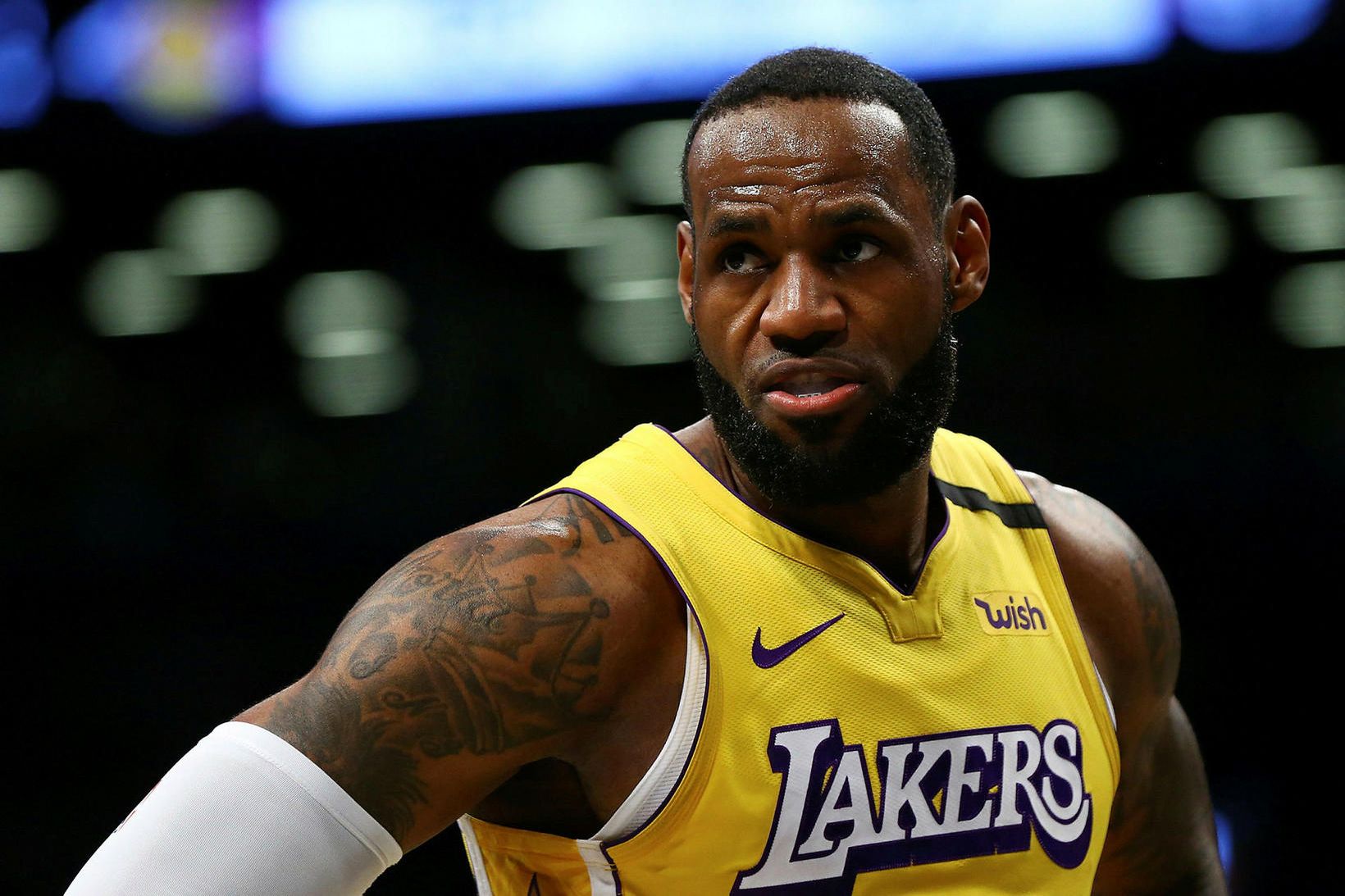 LeBron James í leik Lakers á Austurströndinni í síðustu viku …