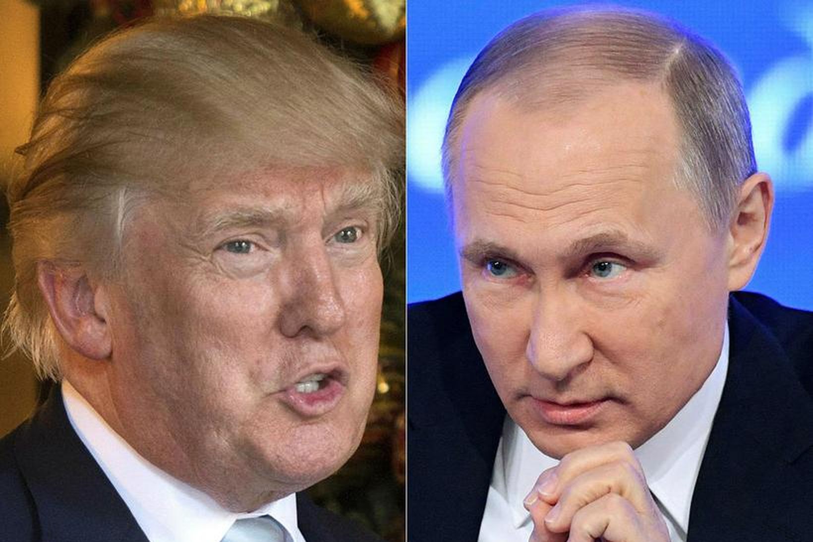 Donald Trump, verðandi forseti Bandaríkjanna og Vladimir Putin forseti Rússlands.