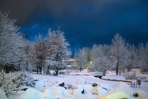 Laugardalur, central Reykjavík. The capital woke up in a winter wonderland this morning.