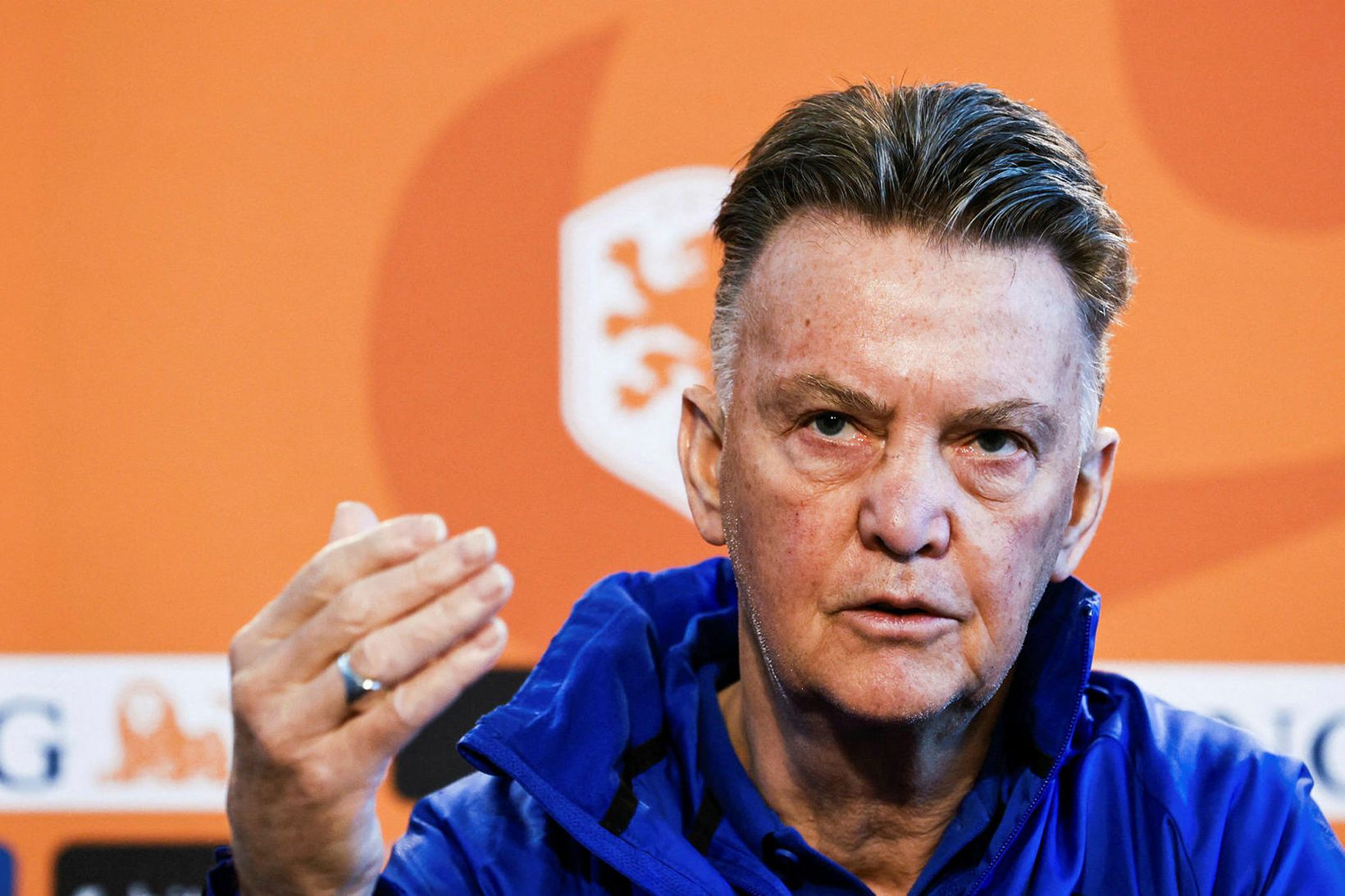 Louis van Gaal á blaðamannafundi í síðasta mánuði.