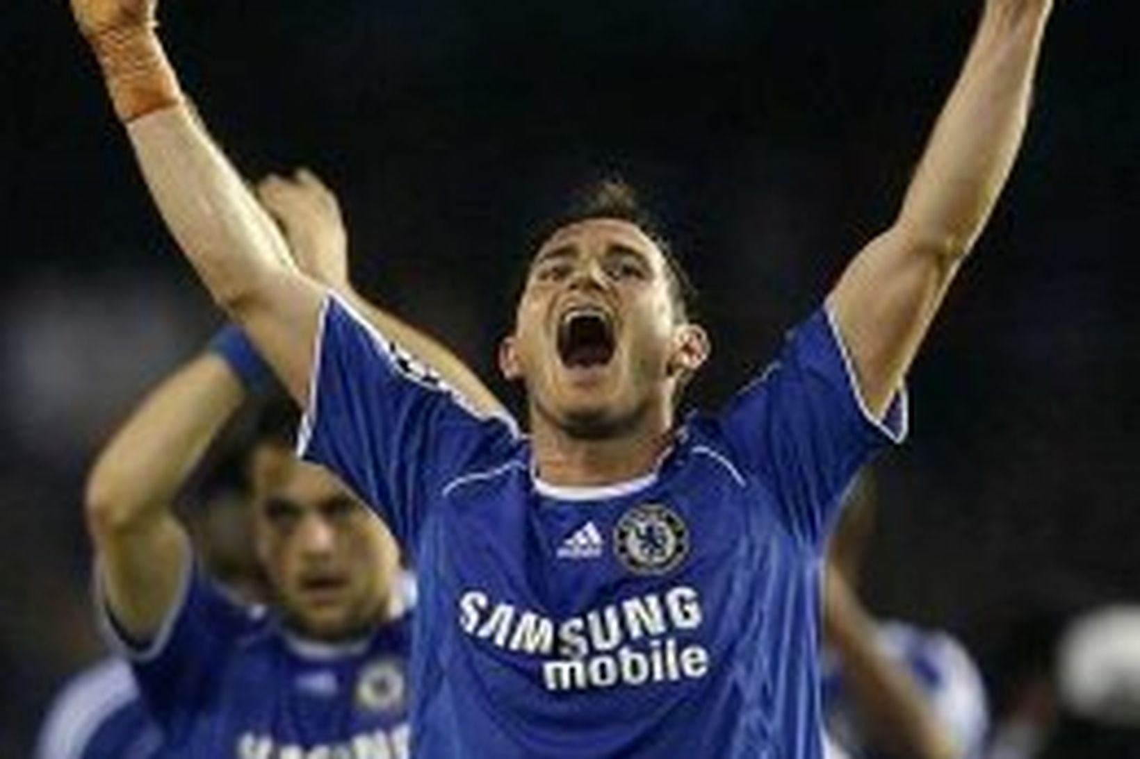 Frank Lampard á sigurstundu með Chelsea.