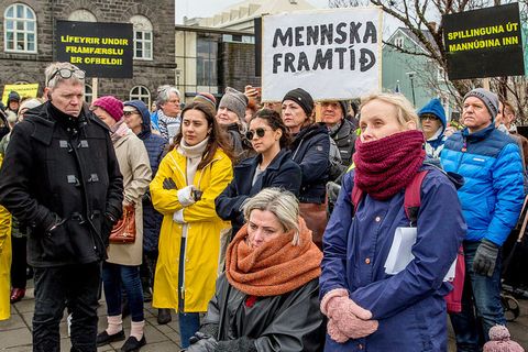 Unrest in Iceland: Protests last weekend demanding a higher minimum wage.