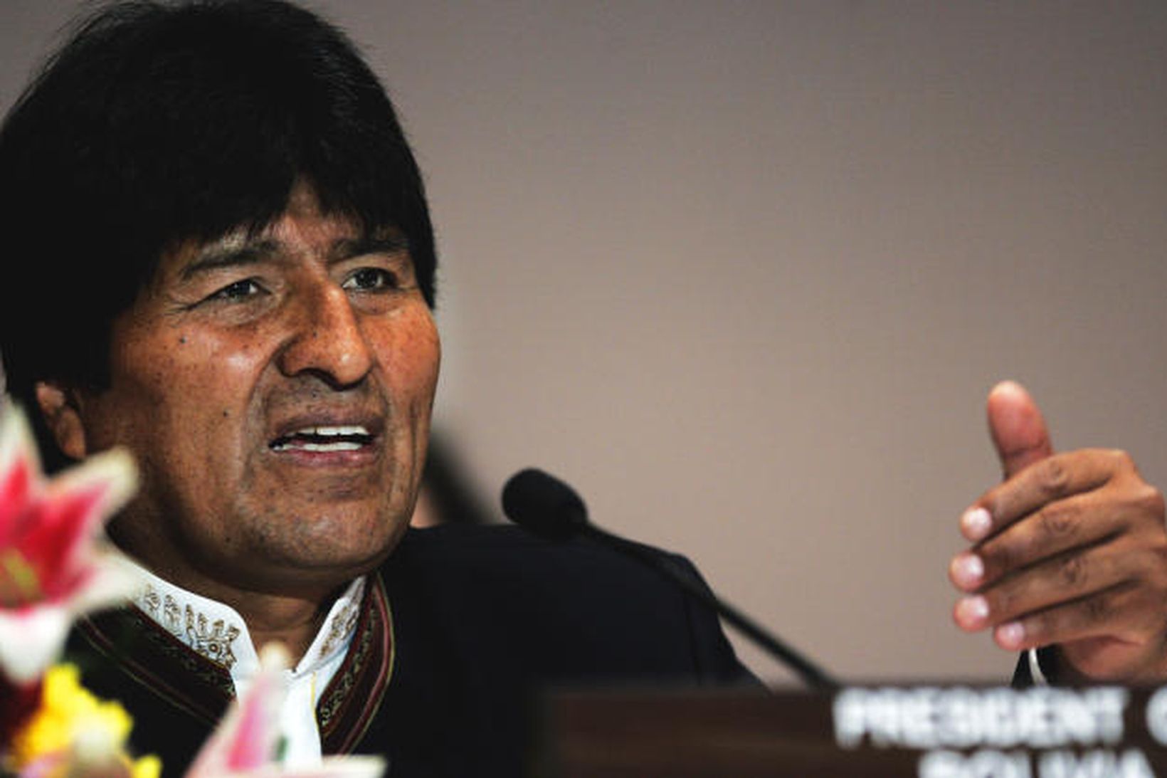 Evo Morales, forseti Bólivíu, á fundi SÞ í gær.