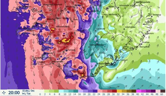 Veðrið hefur færst aðeins austar
