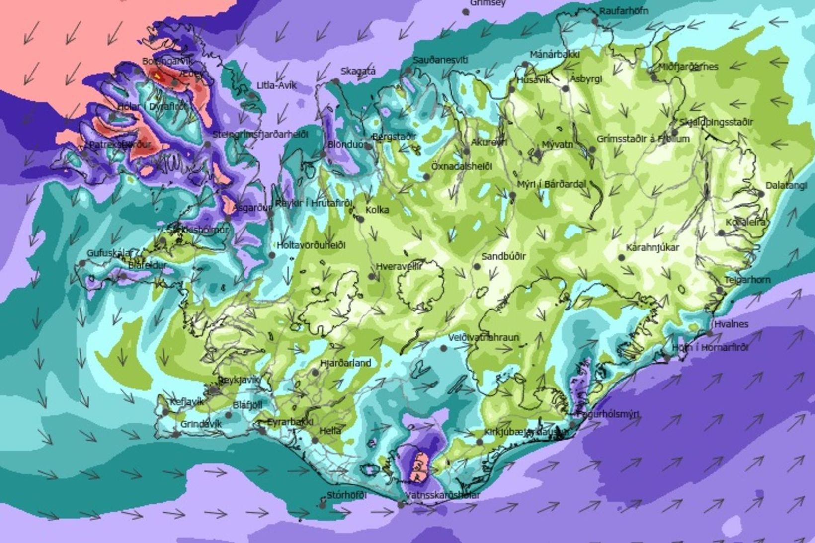 Appelsínugul viðvörun á Vestfjörðum verður í gildi til klukkan 18 …