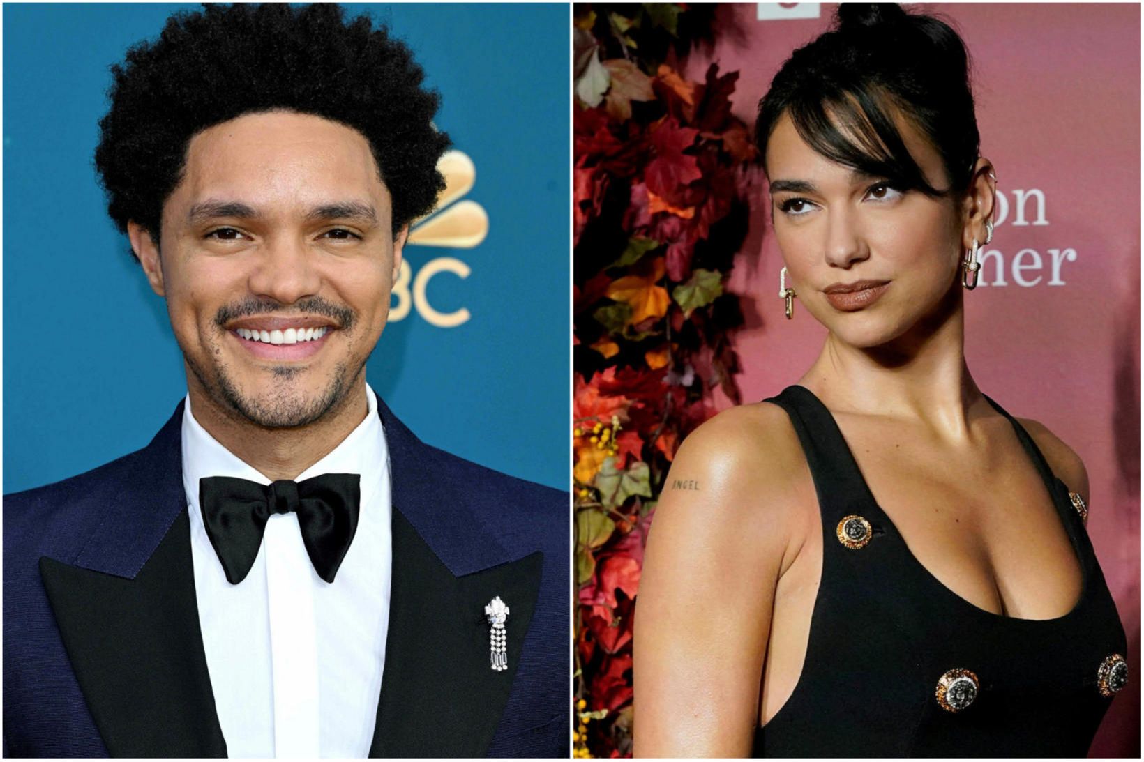 Uppistandarinn Trevor Noah og tónlistarkonan Dua Lipa.