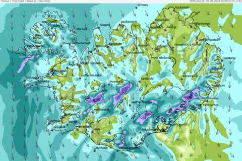 The wind forecast is like this at noon today.