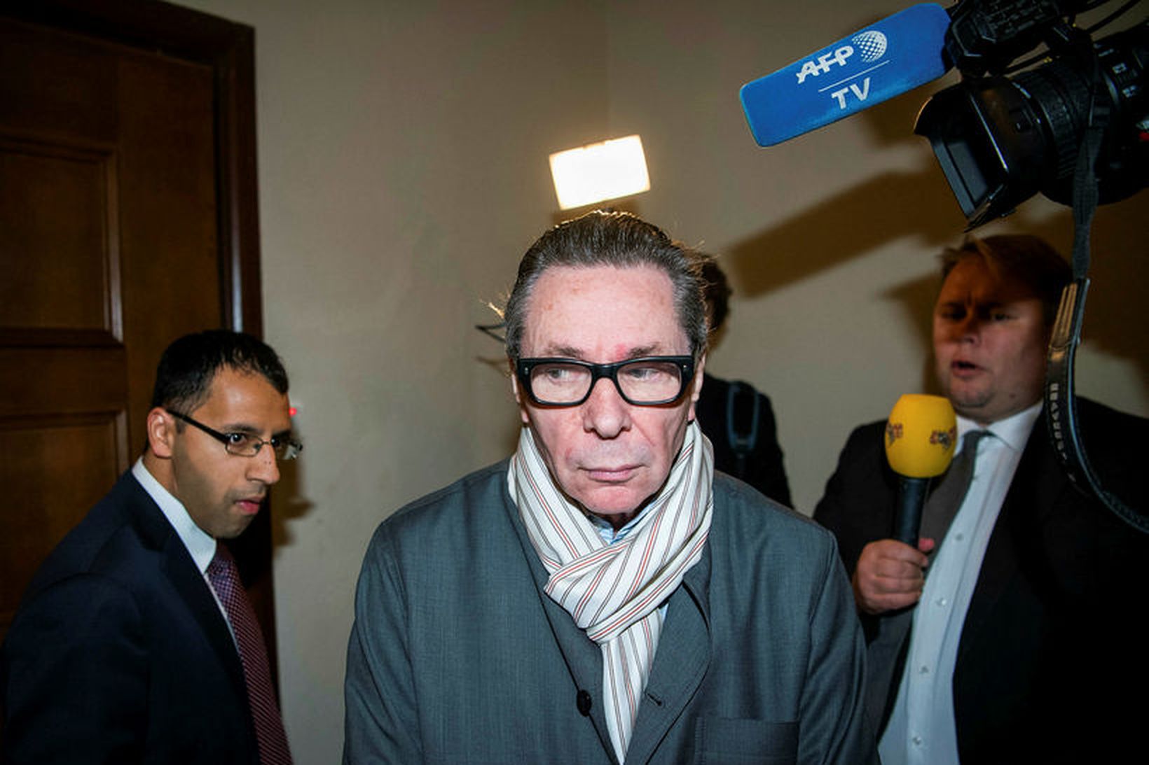 Jean-Claude Arnault á leið í réttarsalinn fyrr í mánuðinum.