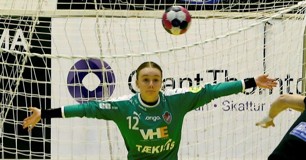 Silja Arngrímsdóttir Müller í marki Hauka fyrir nokkrum árum.