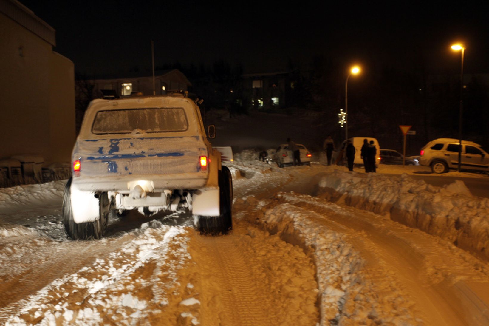 Það er vetrarlegt um að litast á Akureyri í dag, …