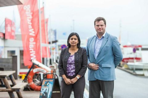 Kevin Foster and Rupa Huq in Iceland.