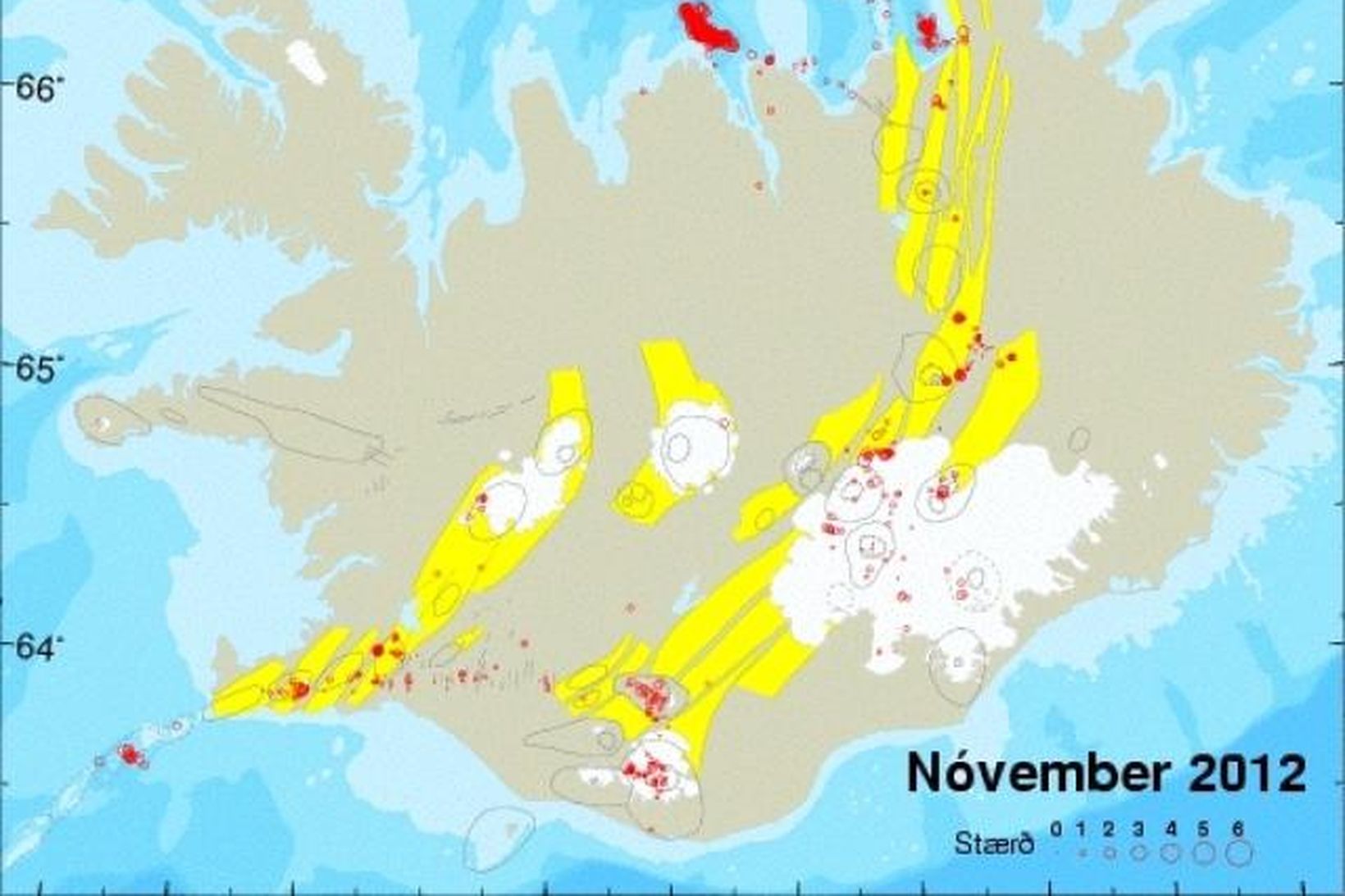 Jarðskjálftar í nóvember. Mynd fengin af vef Veðurstofunnar.