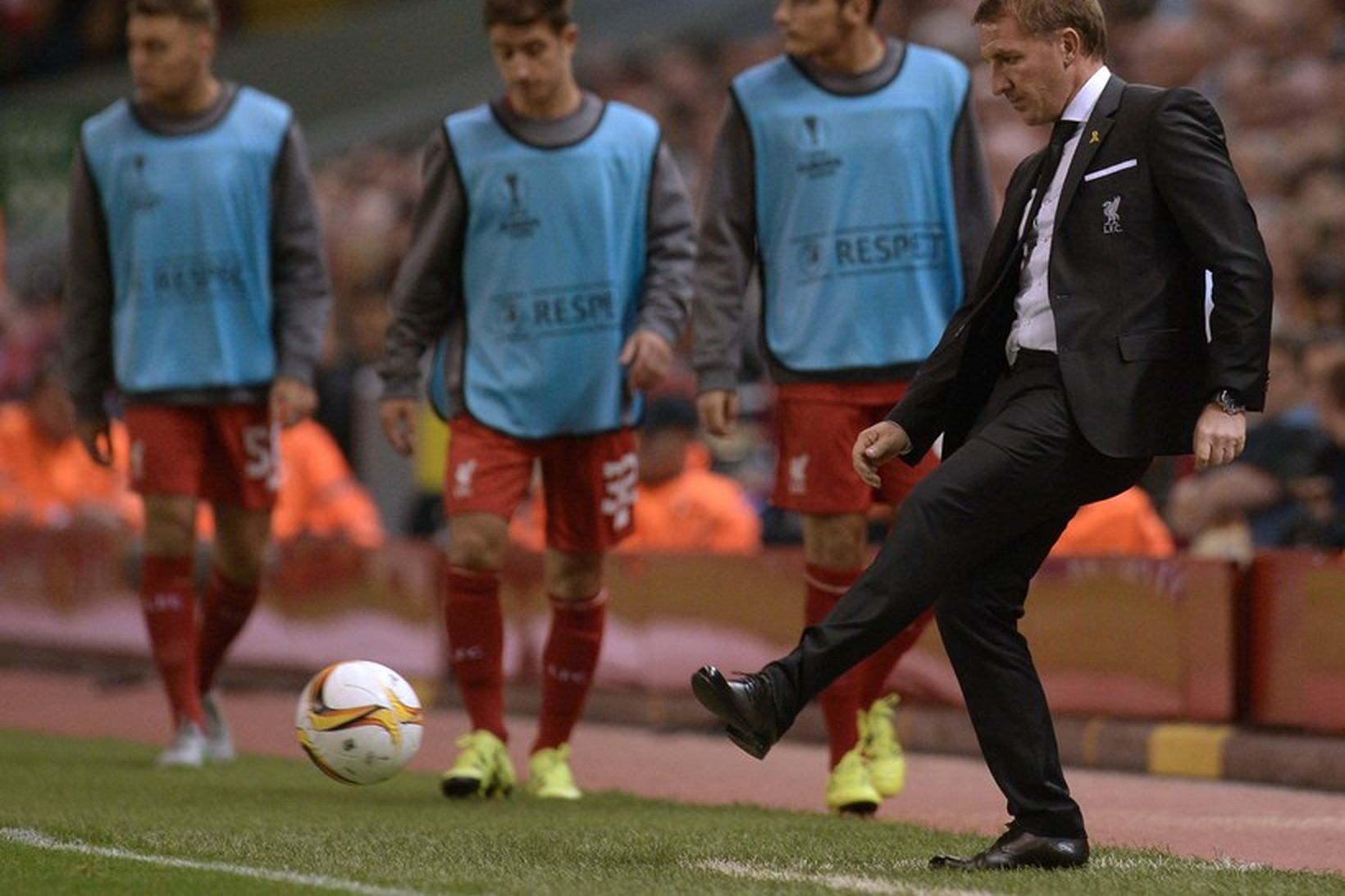 Brendan Rodgers hefur verið rekinn úr starfi knattspyrnustjóra Liverpool.