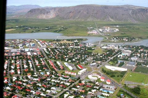 From Selfoss. The Ölfusá river passes through the town.