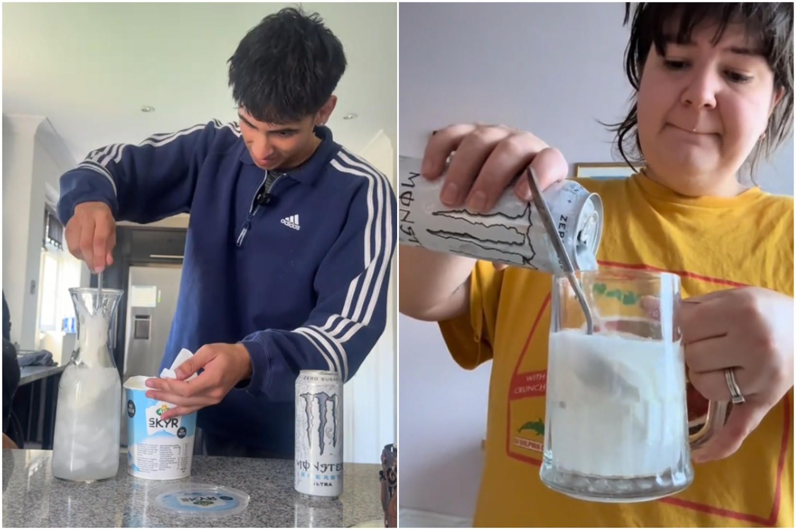 Blanda saman skyri og orkudrykk