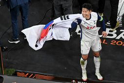 Son Heung-Min fagnar á Spáni í kvöld.