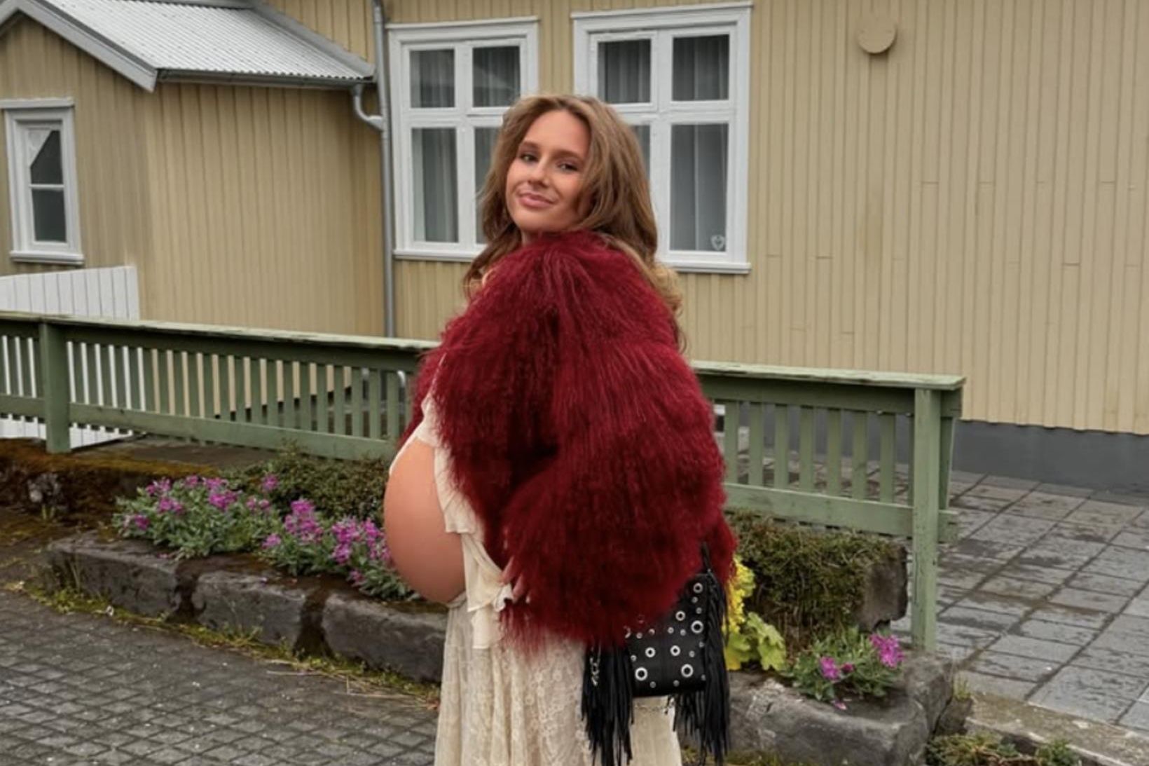 Hrafnhildur Helga geislaði á meðgöngunni.