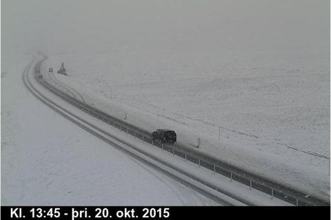 This is what Hellisheiði looked like at 13.45 today.