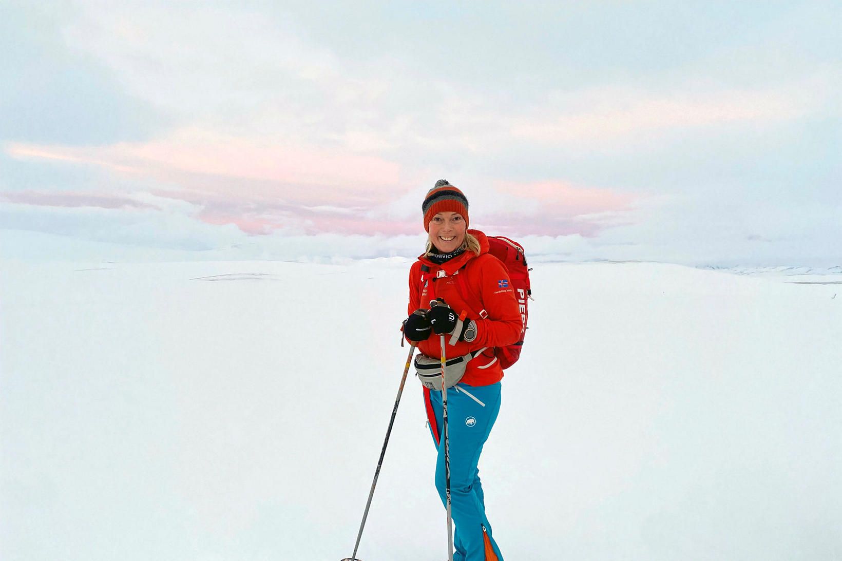 Ragnheiður Stefánsdóttir skíðaði Laugaveginn um síðustu helgi ásamt fríðu föruneyti.