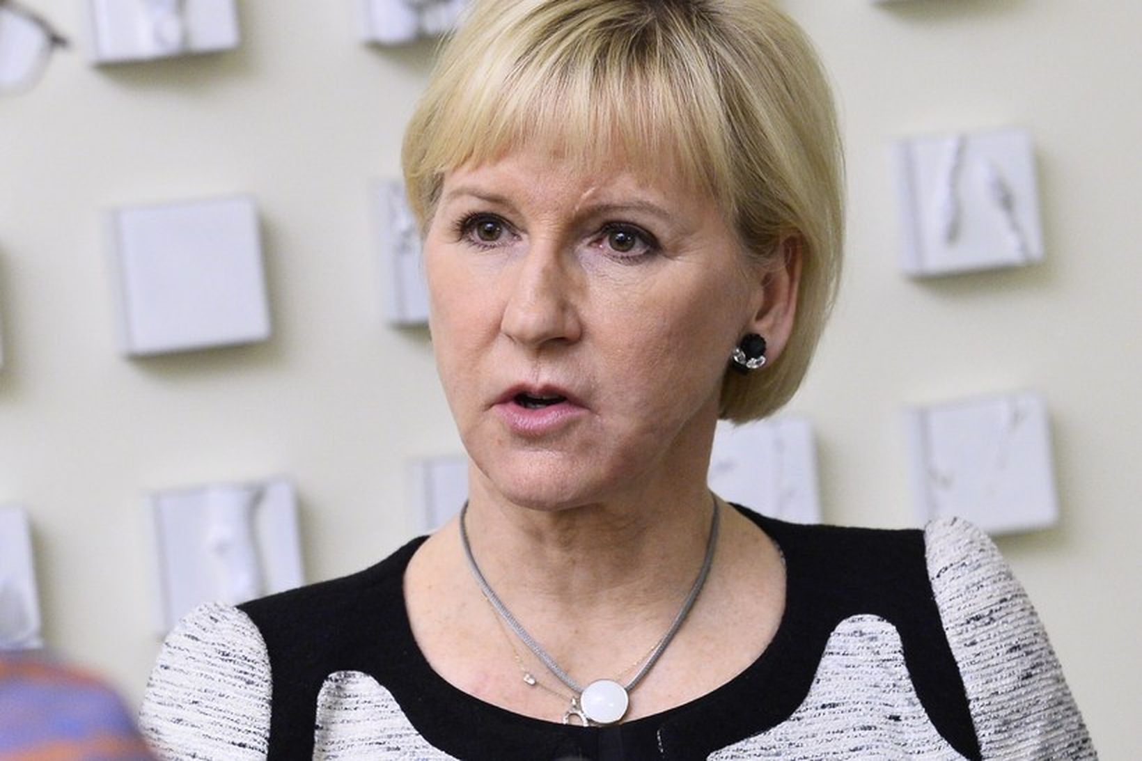 Utanríkisráðherrann Margot Wallström. Jafnaðarmenn hafa tekið algjöra u-beygju í málinu.