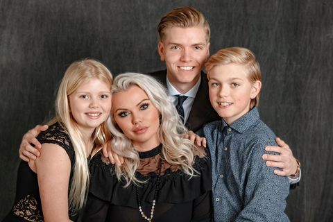 Ásdís Rán ásamt börnum sínum þremur. Viktoríu Rán, Róbert Andra og Hektor Bergmann.