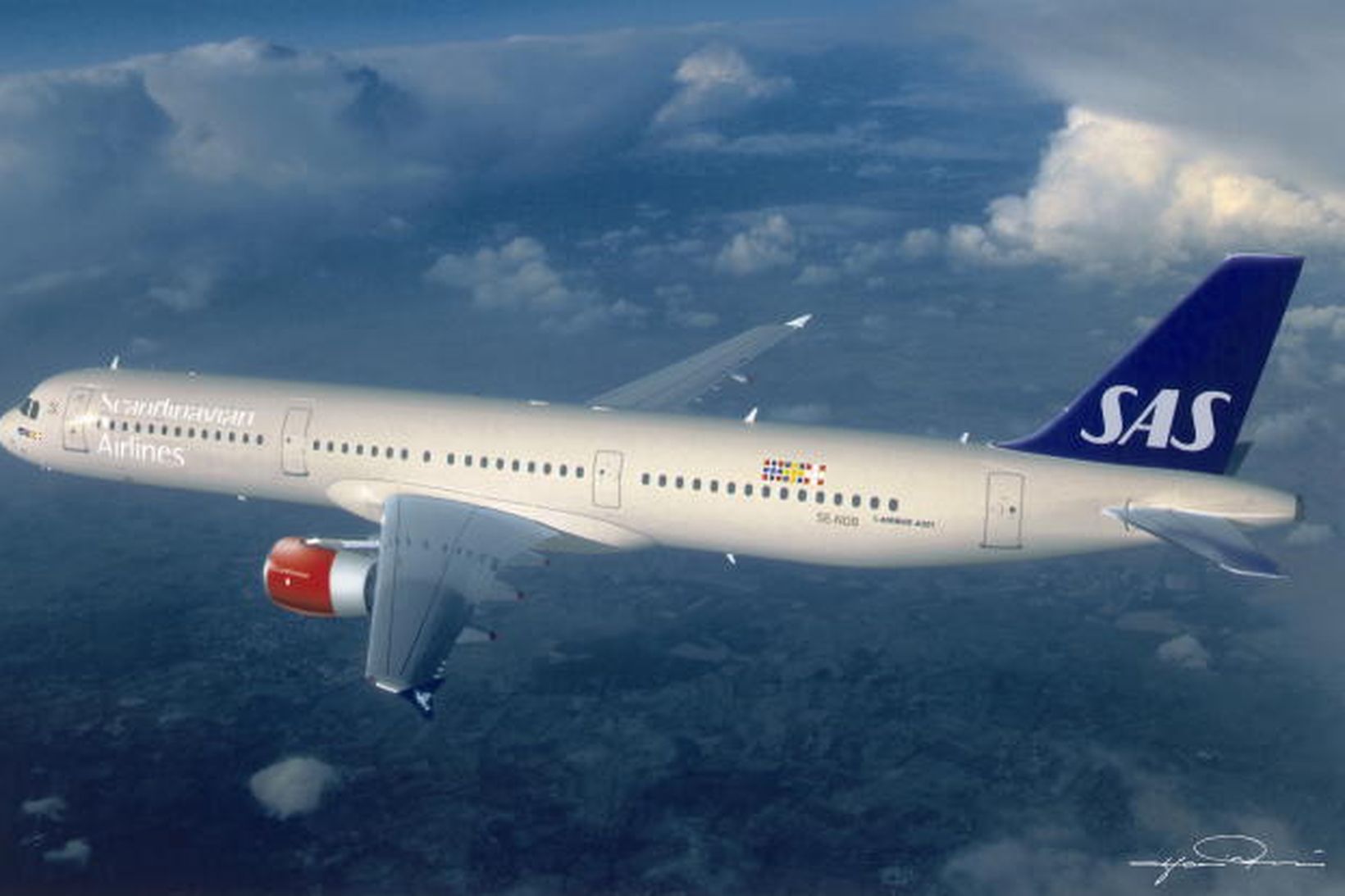 Airbus-vél úr flota SAS. Allir farþegar flugs félagsins frá Nice …