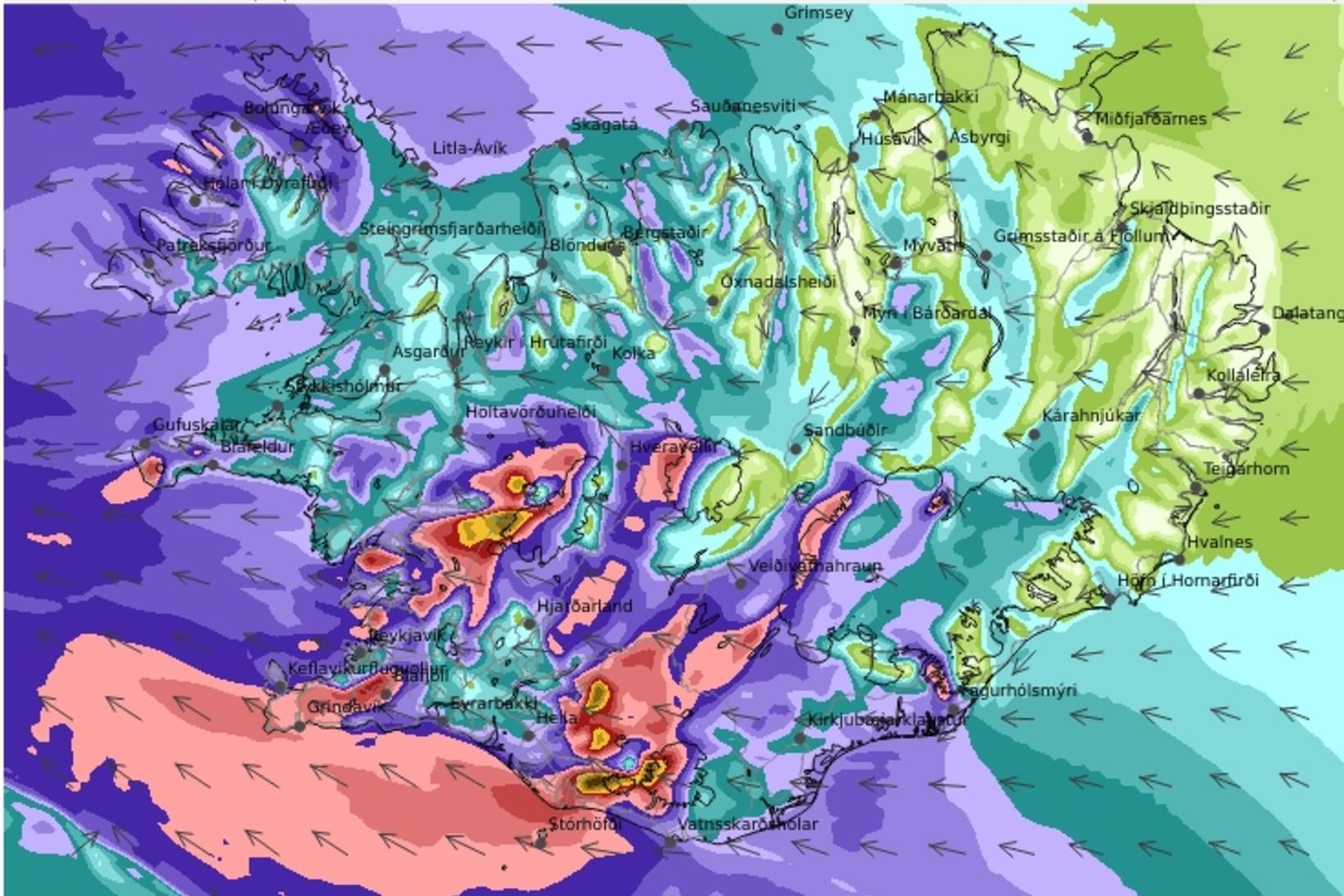 Varað við vonskuveðri
