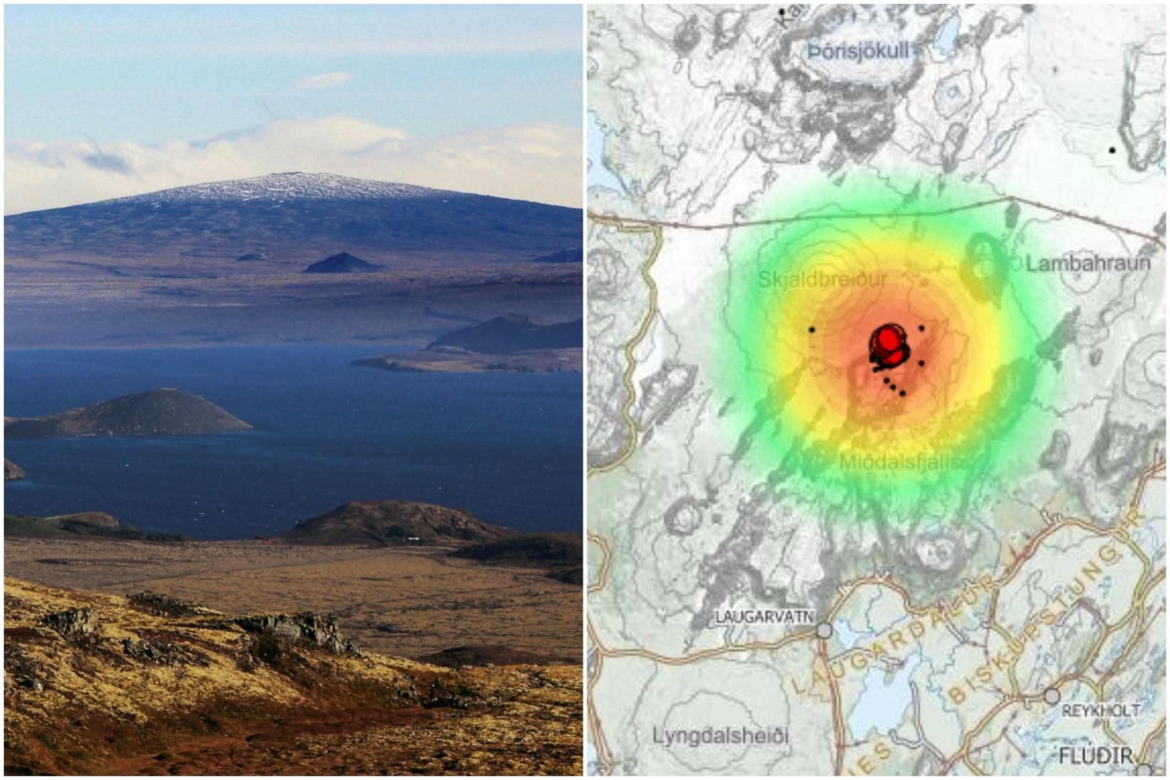 Tæplega sjö hundruð skjálftar hafa mælst síðustu tvo mánuði.