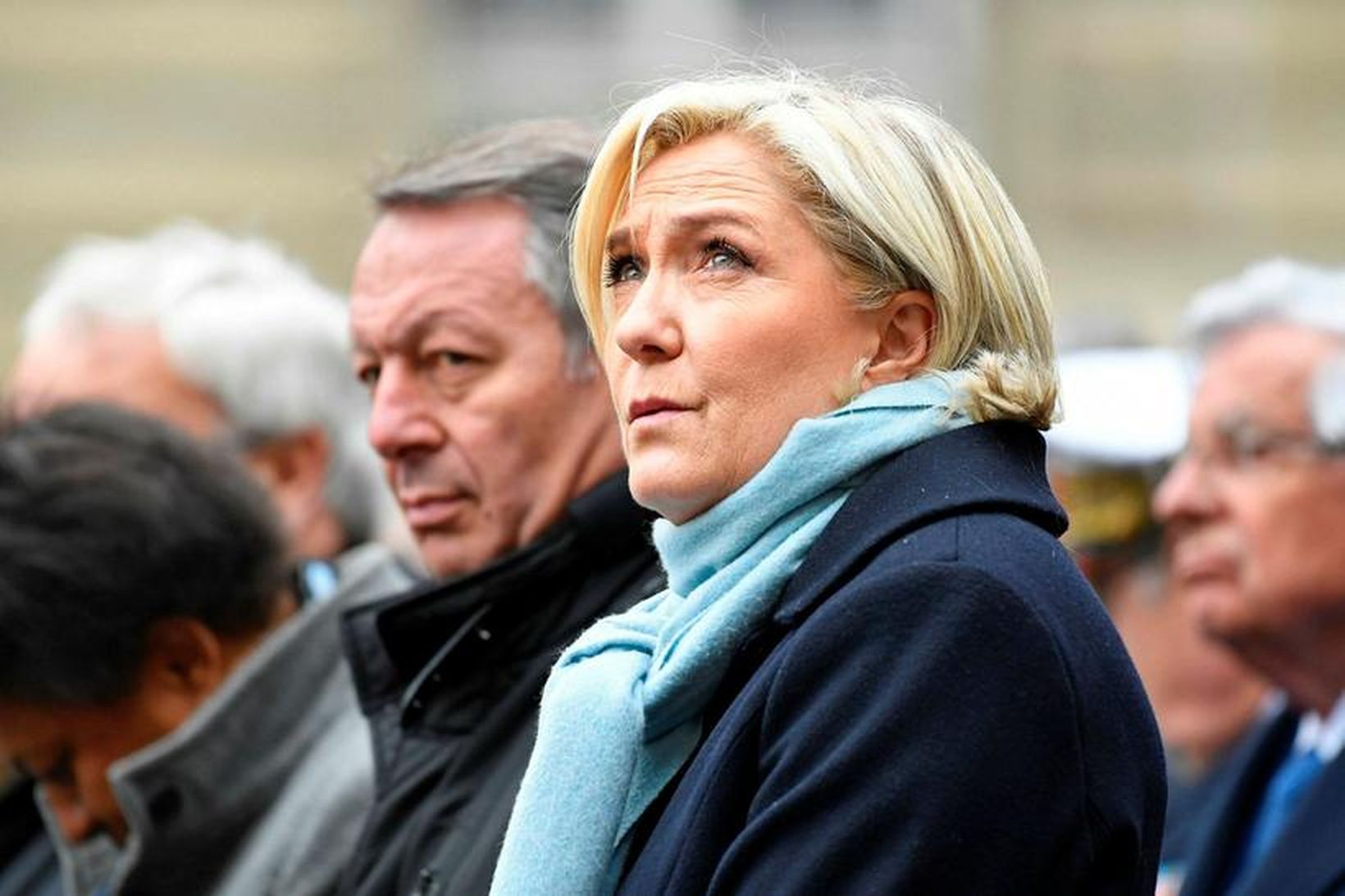 Marine Le Pen á minningarathöfninni.