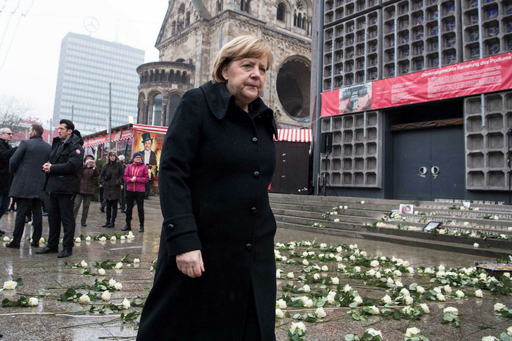 Angela Merkel, kanslari Þýskalands, ávarpaði samkomu í dag sem haldin …